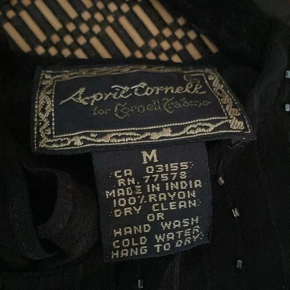 April Cornell black beaded sleeveless top - layered - lightweight - Picture 7 of 8